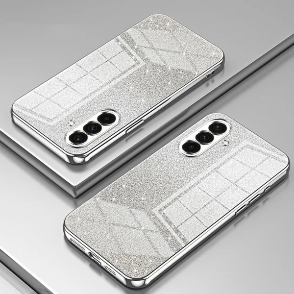 Electroplating Glitter Silicone Case for Samsung Galaxy A36 5G / A37 5G, Silver 2