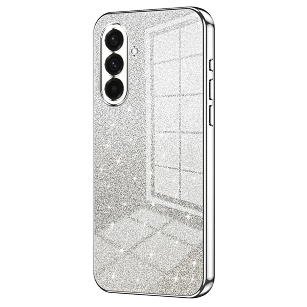 Electroplating Glitter Silicone Case for Samsung Galaxy A36 5G / A37 5G, Silver 1