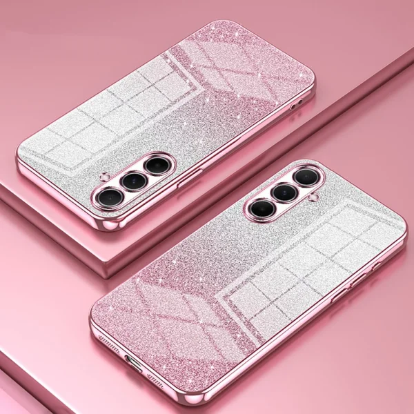 Силиконов калъф Electroplating Glitter за Samsung Galaxy A56 5G, Розов 2