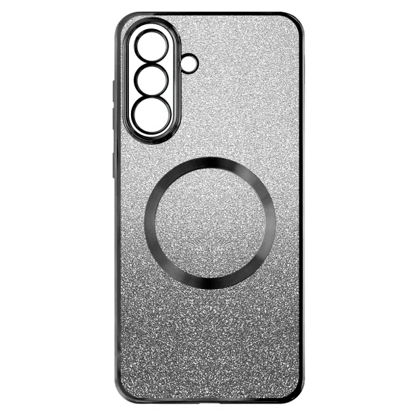 Electroplating MagSF Silicone Case for Samsung Galaxy A36 5G / A37 5G, Black 1