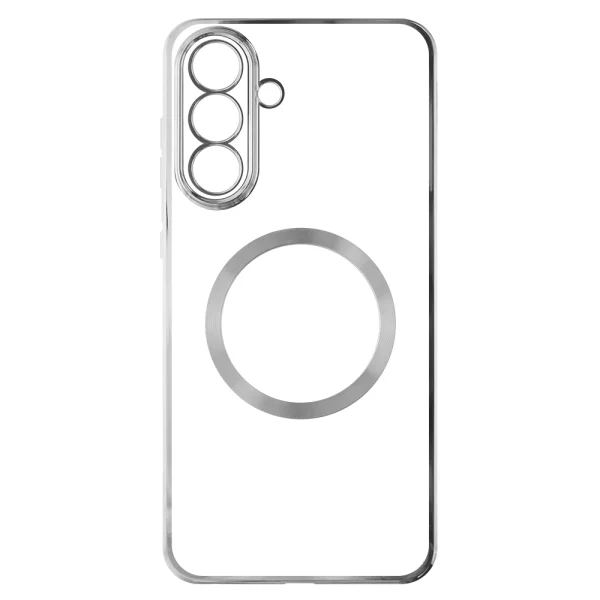 Силиконов калъф Electroplating MagSF за Samsung Galaxy A55 5G, Сребрист 2
