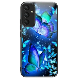Удароустойчив калъф Glass за Samsung Galaxy A36 5G / A37 5G, Сини пеперуди