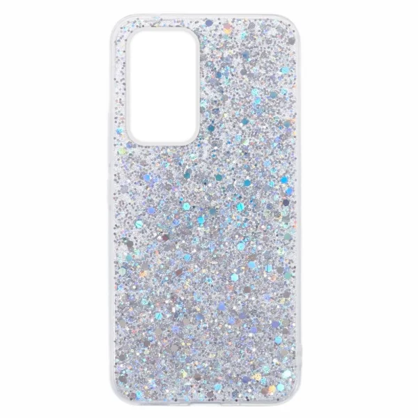 Shockproof case Glittery Design for Samsung Galaxy A36 5G / A37 5G, Silver 3