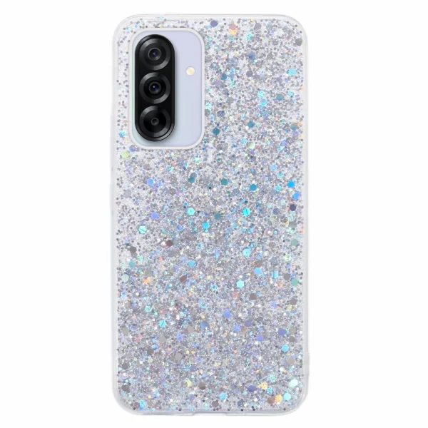 Shockproof case Glittery Design for Samsung Galaxy A36 5G / A37 5G, Silver 1