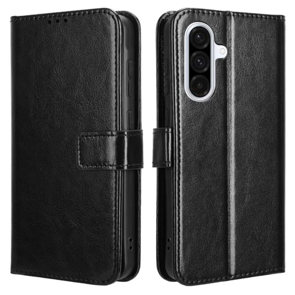 Crazy Horse Wallet Case for Samsung Galaxy A36 5G / A37 5G, Black 1