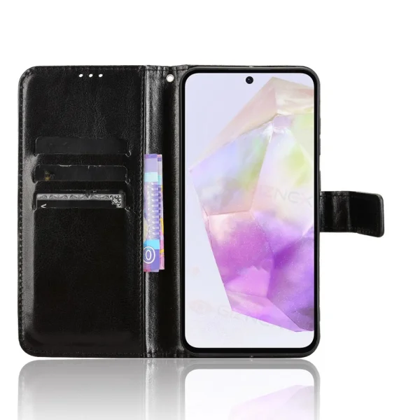 Crazy Horse Wallet Case for Samsung Galaxy A36 5G / A37 5G, Black 2