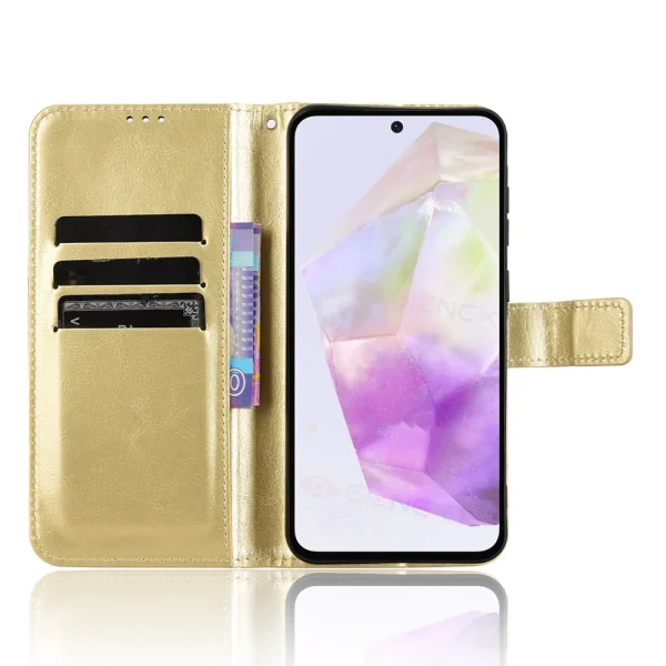 Калъф Тефтер Crazy Horse за Samsung Galaxy A36 5G / A37 5G, Златист 2