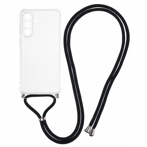 Shockproof Silicone Case for Samsung Galaxy A36 5G / A37 5G, lanyard, transparent 1
