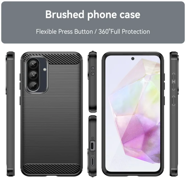 Силиконов калъф Carbon Fibre за Samsung Galaxy A56 5G, Черен 4