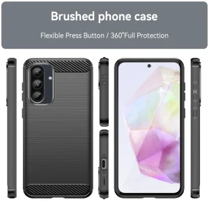 Силиконов калъф Carbon Fibre за Samsung Galaxy A56 5G, Черен 4