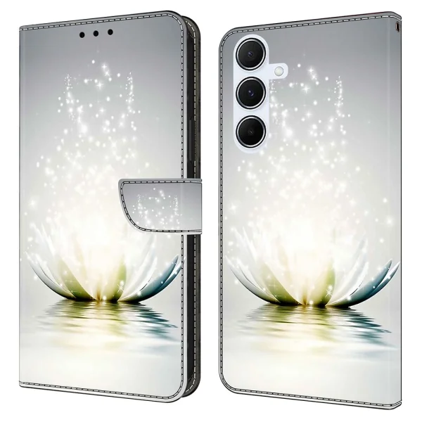3D Pattern Book Case for Samsung Galaxy A36 5G / A56 5G / A37 5G, Lotus 1