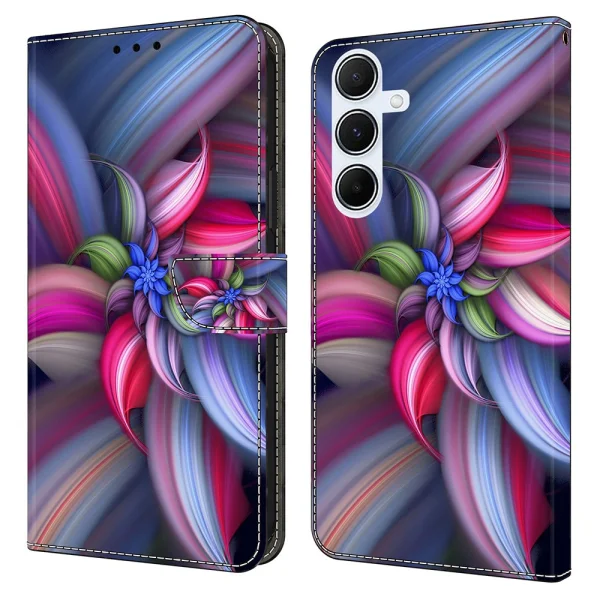 Wallet Case 3D Pattern for Samsung Galaxy A36 5G / A56 5G / A37 5G, Colorful Flower 1