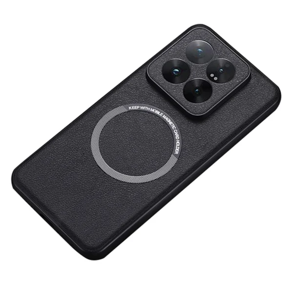 Удароустойчив калъф MagSF Leather за Xiaomi 14T, Черен 1