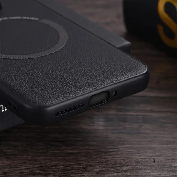 Удароустойчив калъф MagSF Leather за Xiaomi 14T, Черен 3