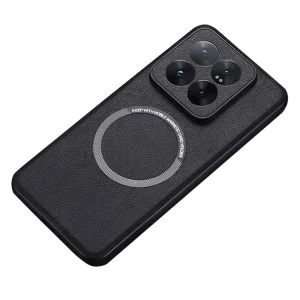 Удароустойчив калъф MagSF Leather за Xiaomi 14T, Черен