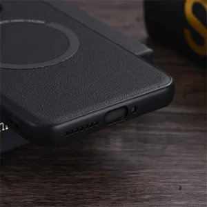 Удароустойчив калъф MagSF Leather за Xiaomi 14T, Черен 3