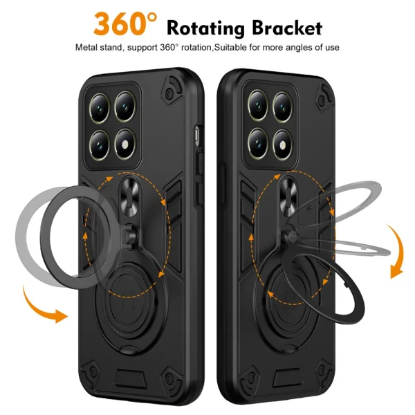 Shockproof case Rotating Kickstand for Xiaomi 14T, Black 2
