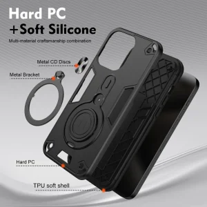 Shockproof case Rotating Kickstand for Xiaomi 14T, Black 5