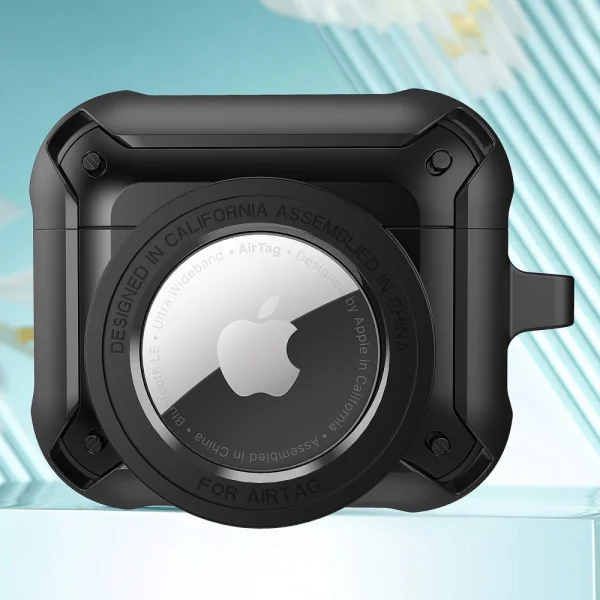 Калъф за слушалки AirPods 3 с протекция за AirTag Smart Tracker, Черен 3