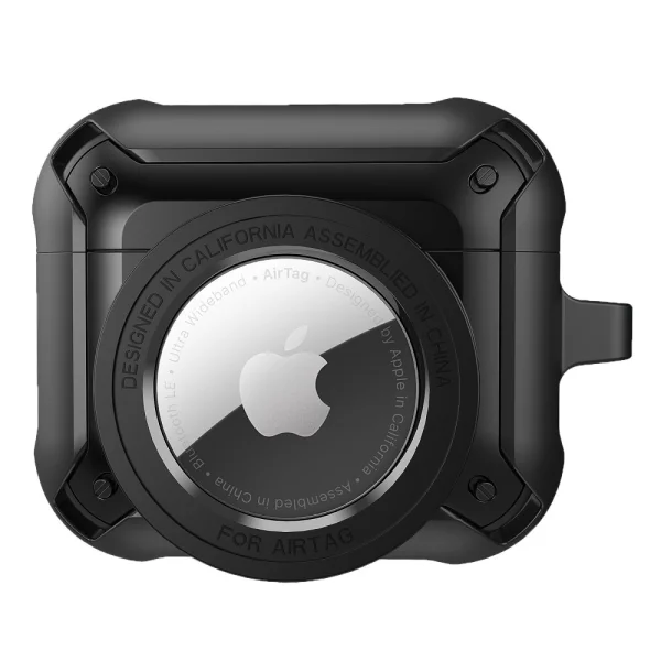 Калъф за слушалки AirPods 3 с протекция за AirTag Smart Tracker, Черен 1