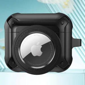 Калъф за слушалки AirPods 3 с протекция за AirTag Smart Tracker, Черен 3