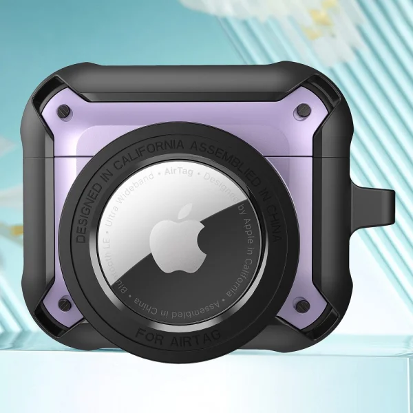 Калъф за слушалки AirPods 3 с протекция за AirTag Smart Tracker, Лилав 2