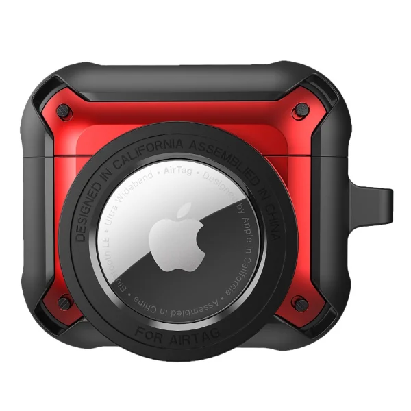 Калъф за слушалки AirPods 3 с протекция за AirTag Smart Tracker, Червен 1