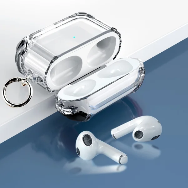 Калъф Dual Color with Keyring за слушалки AirPods 3, Прозрачен-черен 4