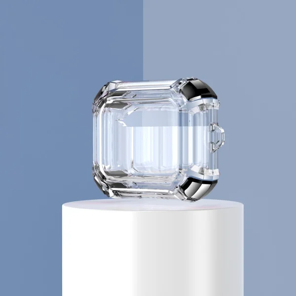 Калъф Dual Color with Keyring за слушалки AirPods 3, Прозрачен-черен 6
