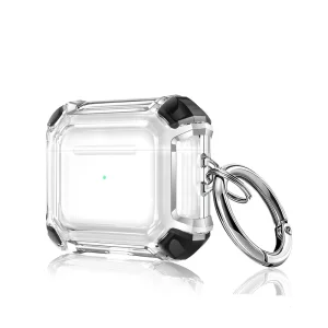 Калъф Dual Color with Keyring за слушалки AirPods 3, Прозрачен-черен