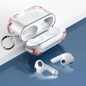 Калъф Dual Color with Keyring за слушалки AirPods 3, Прозрачен-розов 4