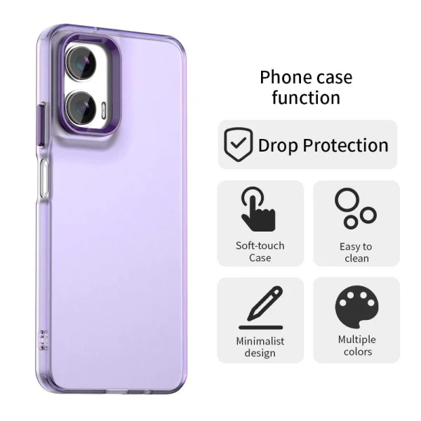 Силиконов калъф Frame Electroplated за Motorola Moto G35 5G, Лилав 4