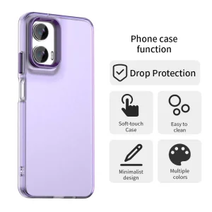 Силиконов калъф Frame Electroplated за Motorola Moto G35 5G, Лилав 4