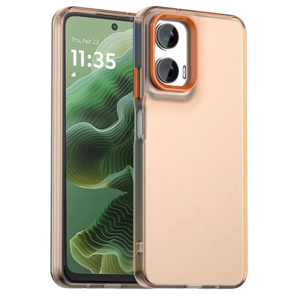 Силиконов калъф Frame Electroplated за Motorola Moto G35 5G, Оранжев 1