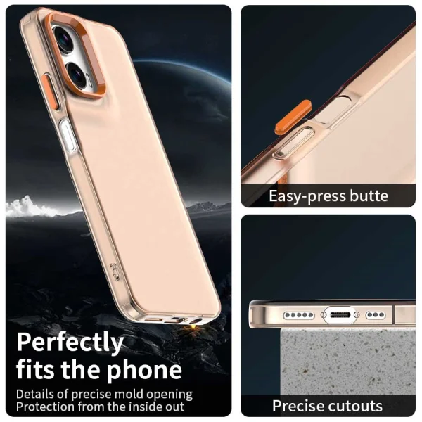 Силиконов калъф Frame Electroplated за Motorola Moto G35 5G, Оранжев 3