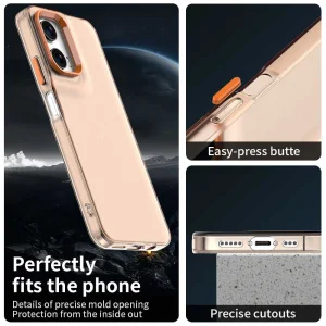 Силиконов калъф Frame Electroplated за Motorola Moto G35 5G, Оранжев 3