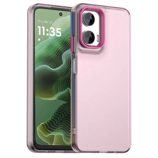 Силиконов калъф Frame Electroplated за Motorola Moto G35 5G, Розов 1