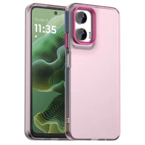 Силиконов калъф Frame Electroplated за Motorola Moto G35 5G, Розов
