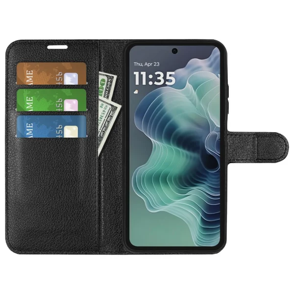 Калъф Тефтер Crazy Horse за Motorola Moto G35 5G, Черен 2
