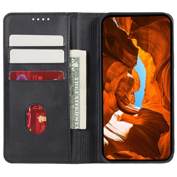 Калъф тефтер Wallet Calf Texture за Motorola Moto G35 5G, Черен 2