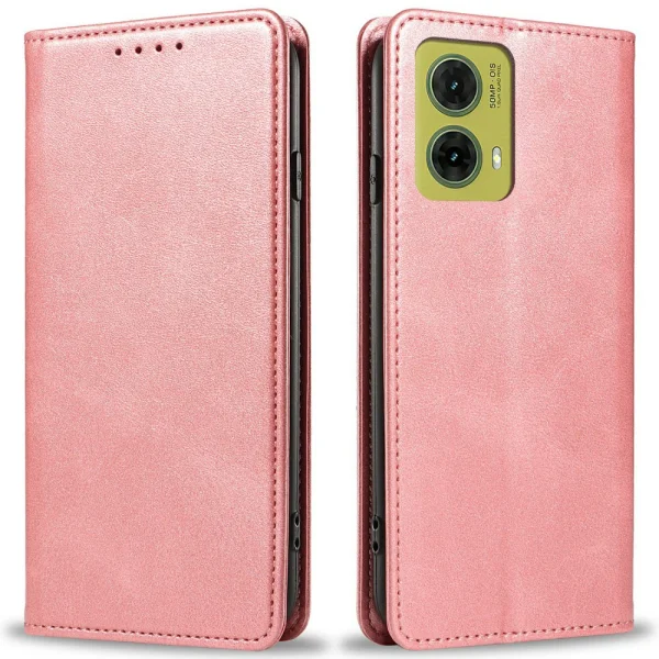 Калъф тефтер Wallet Calf Texture за Motorola Moto G35 5G, Розов 1