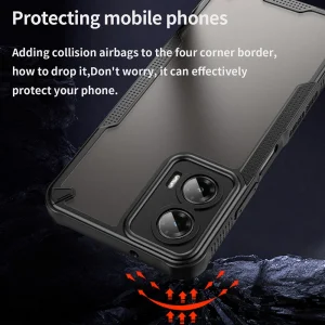 Удароустойчив калъф Frosted за Motorola Moto G35 5G, Черен 3