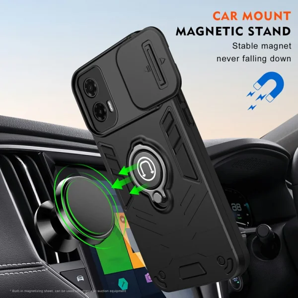 Удароустойчив калъф CamShield за Motorola Moto G35 5G, Черен 3