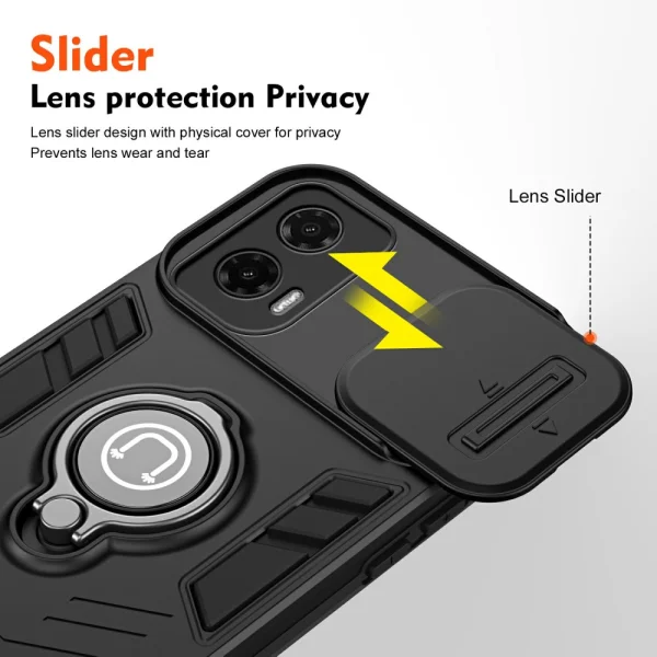 Удароустойчив калъф CamShield за Motorola Moto G35 5G, Черен 2
