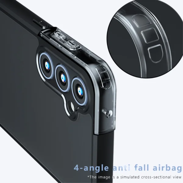 Shockproof Matte Shockproof Case for Samsung Galaxy A55 5G, Black 3