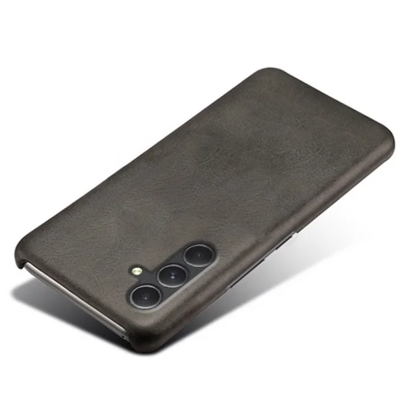 Пластмасов калъф Wood Leather за Samsung Galaxy A55 5G, Черен 3