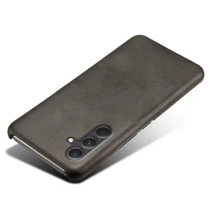 Пластмасов калъф Wood Leather за Samsung Galaxy A55 5G, Черен 3