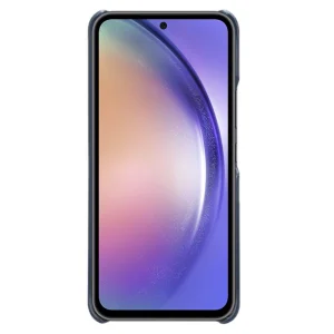 Пластмасов калъф Wood Leather за Samsung Galaxy A55 5G, Син 4