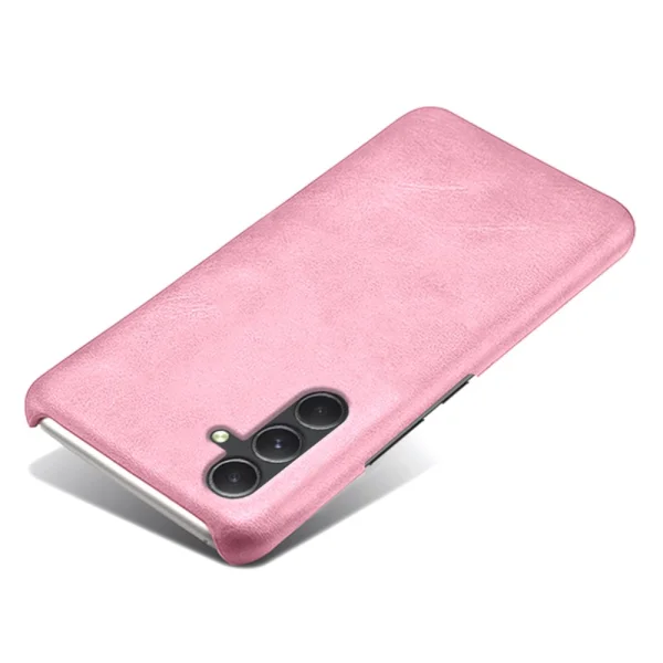 Plastic Case Wood Leather for Samsung Galaxy A55 5G, Pink 3