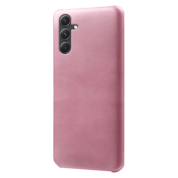 Plastic Case Wood Leather for Samsung Galaxy A55 5G, Pink 1